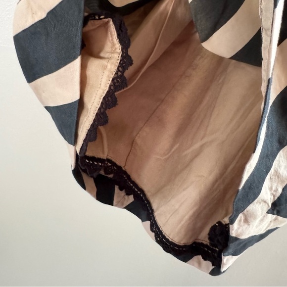 Anthro Leifsdottir Black Tan Stripe Sleeveless Sheath Dress Coctail Party Guest - Picture 12 of 15